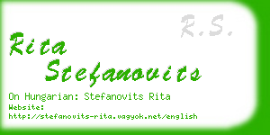 rita stefanovits business card